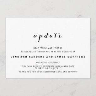 Wedding Uodate Postponement Announcement