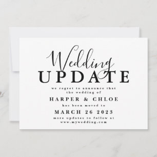 Wedding Update Change The Date Postponement Save The Date