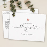 Wedding Update Elegant Script Rose Gold Heart