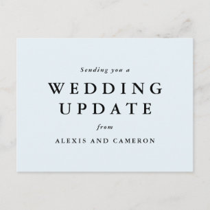 Wedding update light blue postcard