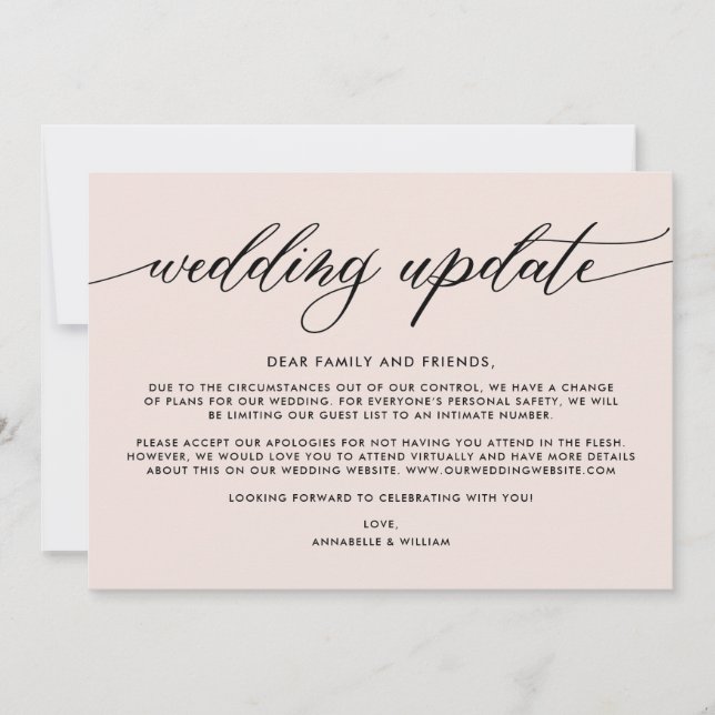 Wedding Update | Smaller Wedding Announcement (Front)