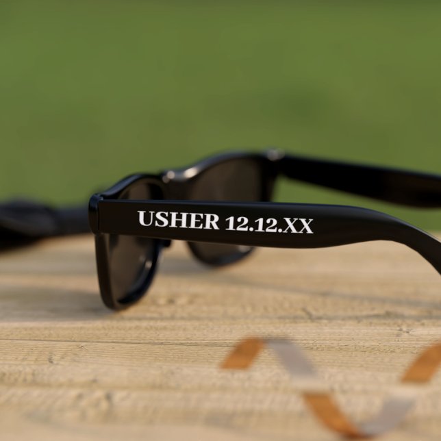 Wedding Usher Sunglasses (Perfect wedding favor for your Usher. Just add his name and your wedding date)
