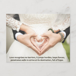 Wedding valentine's day gift holiday card. postcard