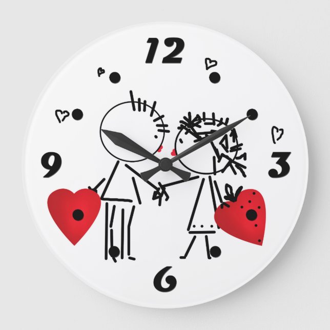 Wedding, Valentine's day Large Clock (Front)