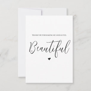 Wedding Vendor Thank You Card- Hair/Make-up