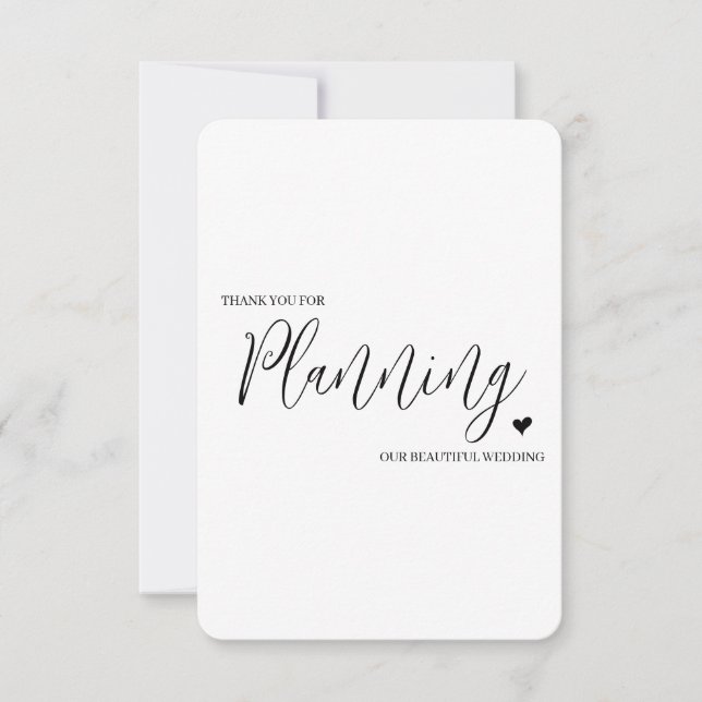 Wedding Vendor Thank You Card- Planner (Front)
