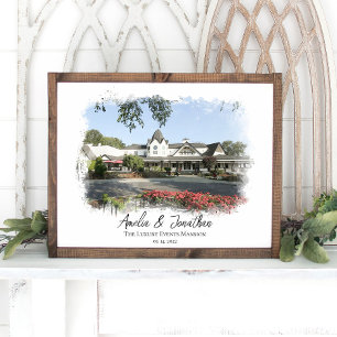 Wedding Venue Photo Mask Bride Groom Couple Poster