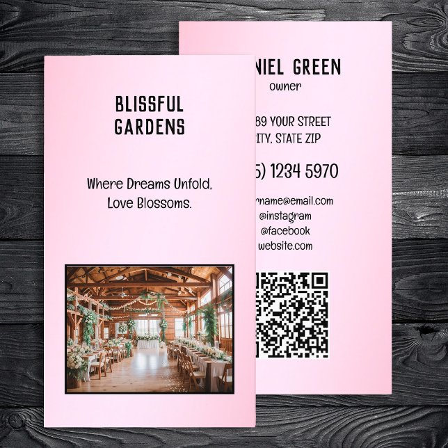 Wedding Venue QR Photo Business Card (Wedding Venue QR Photo Business Cards)