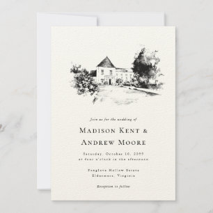 Wedding Venue Upload Your Sketch Drawing Wedding Invitation