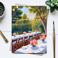 Wedding Venue Watercolor Painting Floral Botanical
