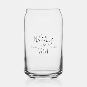 WEDDING VIBES COUPLE NAME 20XX LOVELY MATCH WEDDIN CAN GLASS