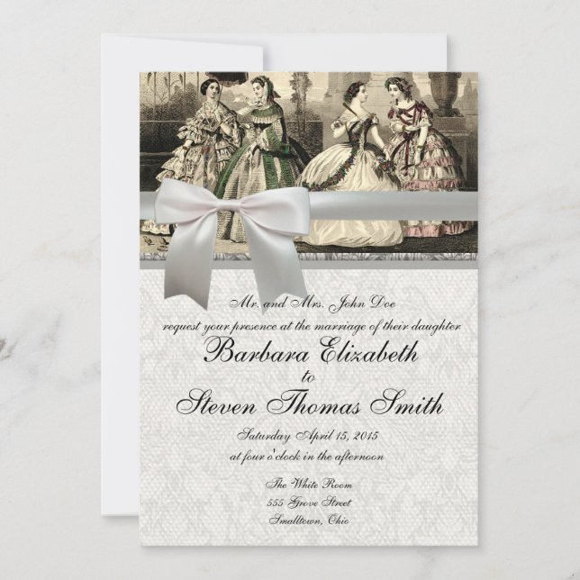 Wedding Vintage Antique Bride Invitation (Front)