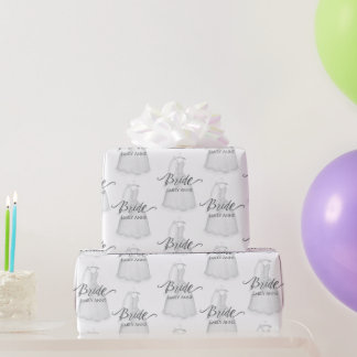 Wedding Vintage Dress Bride Personalised Gift Wrapping Paper