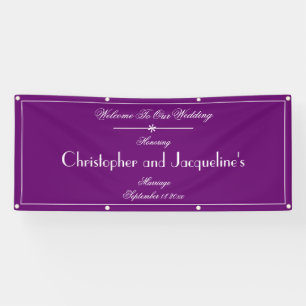 Wedding Vintage Purple Custom Outdoor Welcome Banner