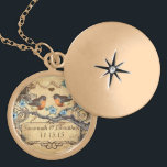 Wedding Vintage Robins Anniversary Necklace<br><div class="desc">Keepsake Necklaces Choose either Silver Plated Gold Finish or Sterling Silver Unique Personalised Custom !st Christmas Gift Wedding Keepsake Wedding Party Necklaces - to change background colour - click customise - click edit - choose last tool in drop down menu and choose from one of the colours shown or enter...</div>