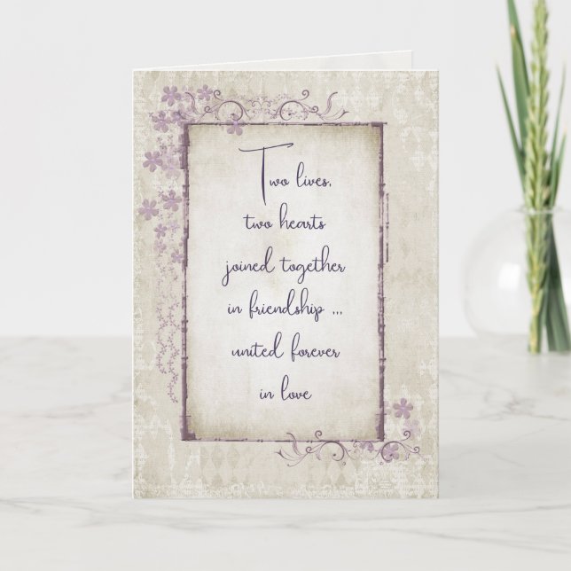 Wedding Vintage Romantic Quote Card (Front)