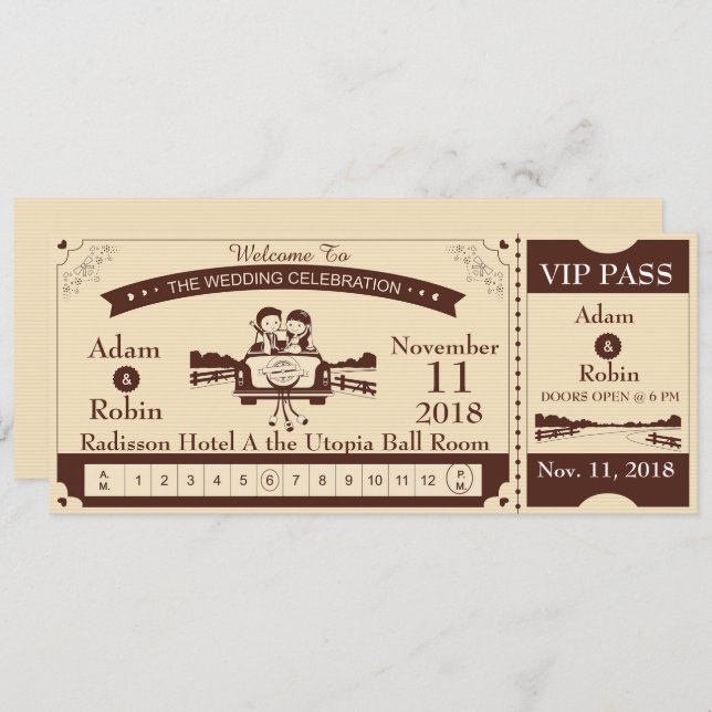 Wedding VIP Pass Invitation (Front/Back)