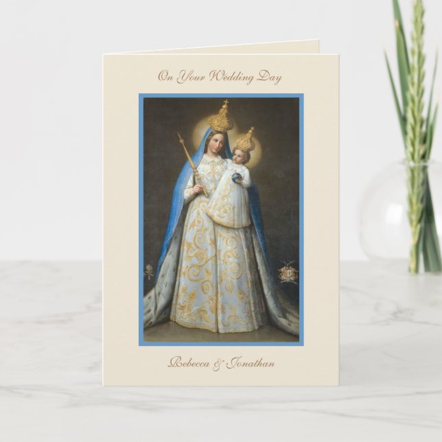 Wedding Virgin Mary Jesus Religious Prayer  Card (Front)