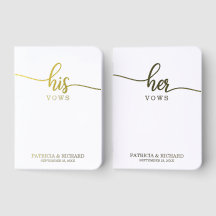 Wedding Vow Book Foil Pocket Notebook Sets