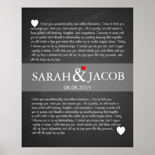Wedding vow canvas print anniversary gift