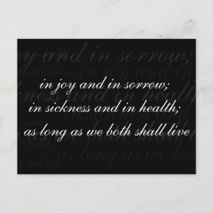 Wedding Vow In Sickness And In Health Postcard