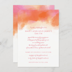 Wedding Vow Renewal Blush Pink Coral Watercolor Invitation