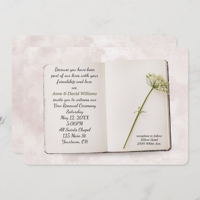 Wedding Vow Renewal Book Invite (Front/Back)