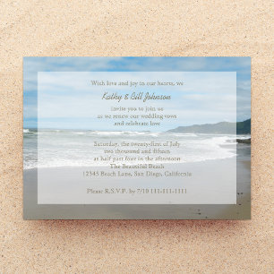 Wedding Vow Renewal by the Beach Invitation
