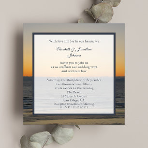Wedding Vow Renewal Gorgeous Sunset on Water Invitation