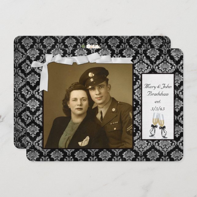 Wedding Vow Renewal on Anniversary Invitation (Front/Back)