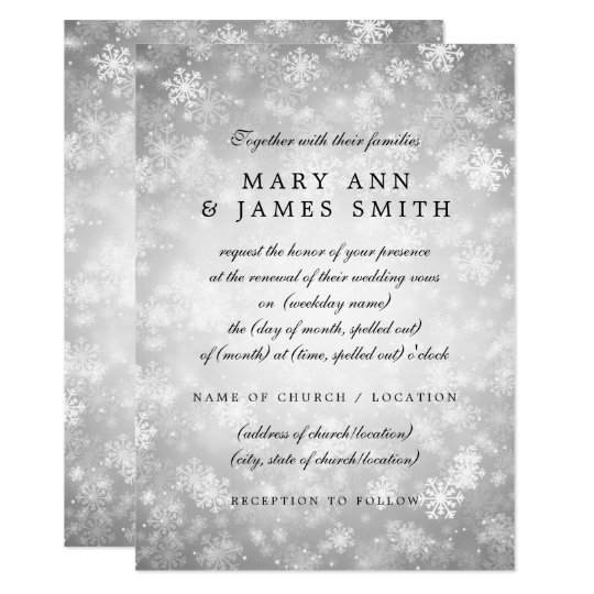 Wedding Vow Renewal Silver Winter Wonderland Card