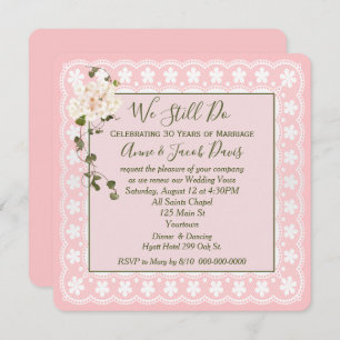 Wedding Vow Renewal Square Lace Invitation