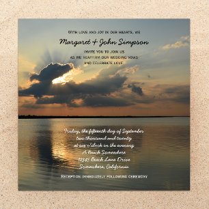 Wedding Vow Renewal Sunset on Water Invitation