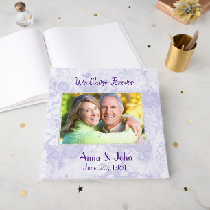 Wedding Vow Renewal With Pearl Frame Guest Book