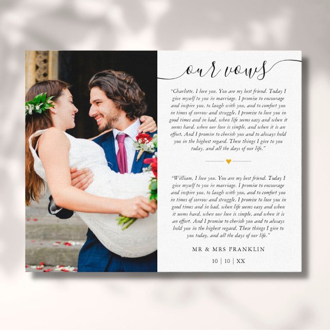 Wedding Vows Anniversary 2 Photo Canvas Print (Creator Uploaded)