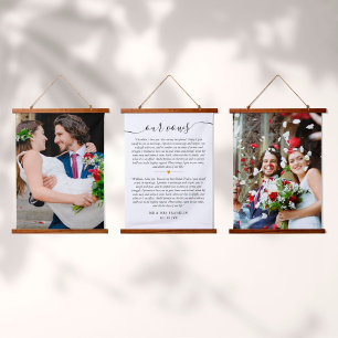 Wedding Vows Anniversary 2 Photo Hanging Tapestry
