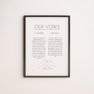 Wedding Vows   First Anniversary Gift  Poster