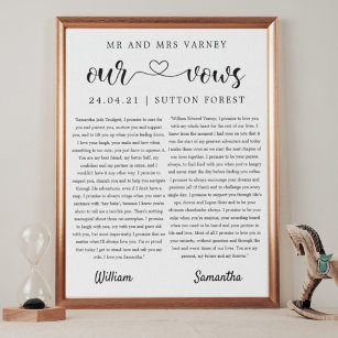 wedding vows modern cute minimalist cute heart faux canvas print