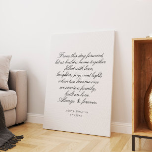 Wedding Vows Personalised Calligraphy Canvas Print