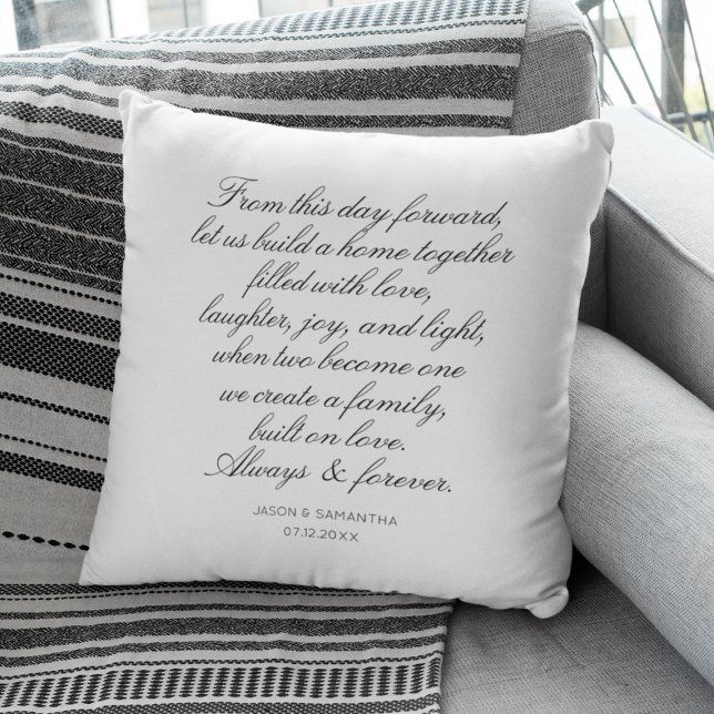 Wedding Vows Personalised Calligraphy Newlyweds Cushion (Wedding Vows Personalized Calligraphy Newlyweds Throw Pillow
)
