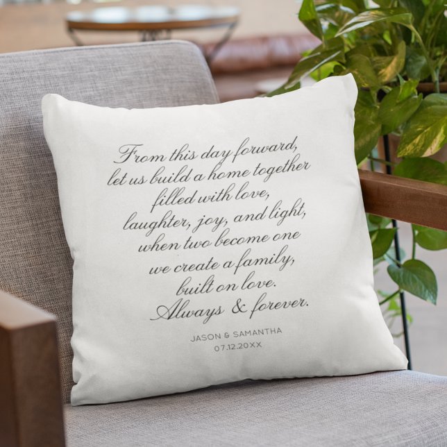 Wedding Vows Personalised Calligraphy Newlyweds Cushion (Wedding Vows Personalized Calligraphy Newlyweds Throw Pillow
)