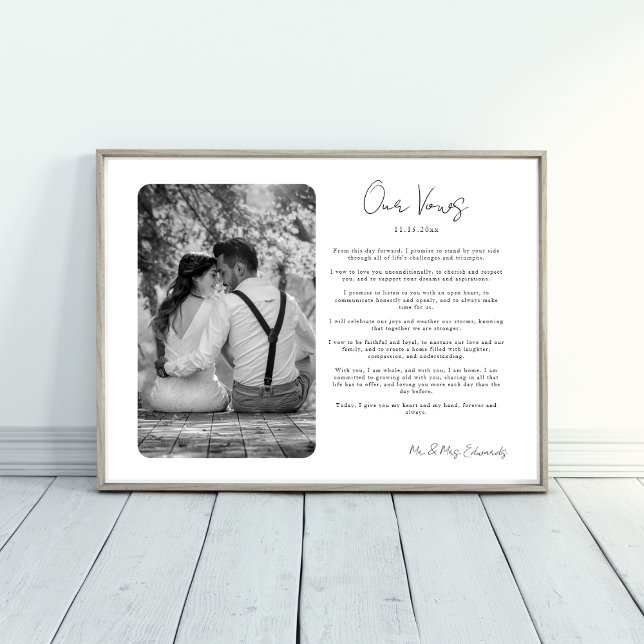 Wedding Vows with Photo Anniversary Gift Printable Poster (Creator Uploaded)
