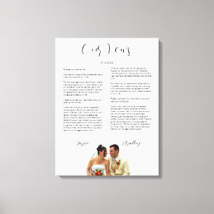 Wedding Vows with Photo Anniversary Gift Wall Art