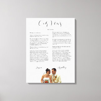 Wedding Vows with Photo Anniversary Gift Wall Art
