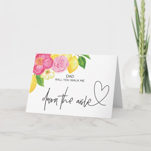 Wedding Walk Me Down the Aisle From Bride Card (Front)