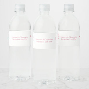 Wedding Water Bottle Label Pink Heart Butterflies