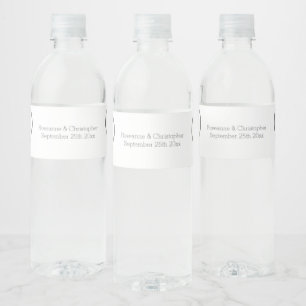 Wedding Water Bottle Label Silver Hearts