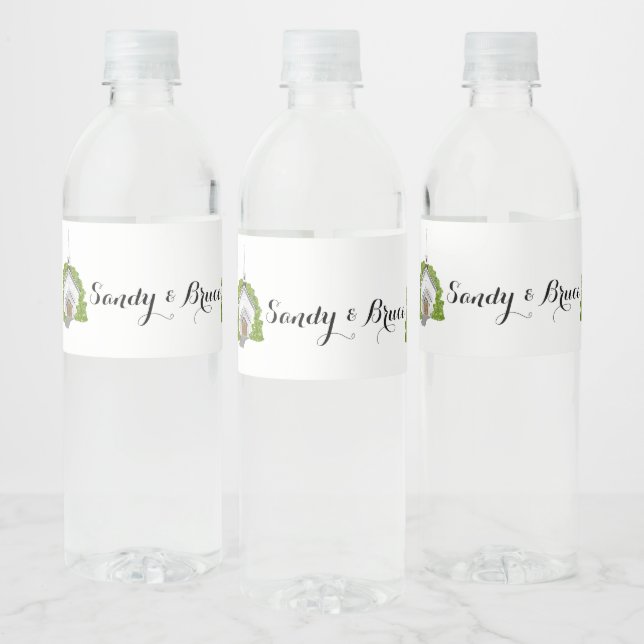 Wedding water bottle labels- watercolor church  water bottle label (Bottles)