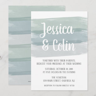 Wedding Watercolor Brush Stroke Invitation
