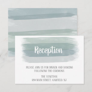 Wedding Watercolor Brush Stroke Reception Card